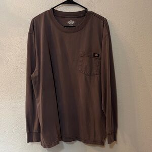 Dickies Men's Dark Brown Long Sleeve Tee